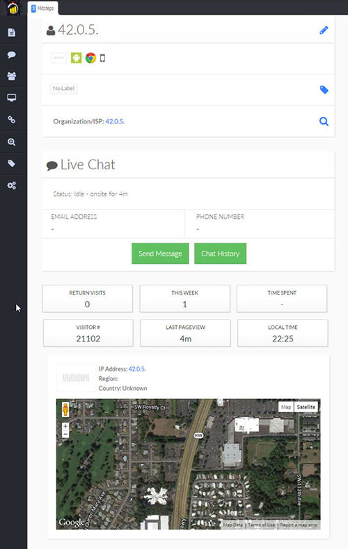 hitsteps maps et discussion en ligne avec un prospect ou client
